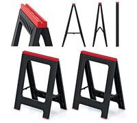 Kistenberg 2x Tréteau de travail Tréteau pliant Set Tréteau de support 350kg Tréteau d'échafaudage Hauteur Tréteau d'appui Tréteau de sciage noir, KTIS8060, 760 x 580 mm