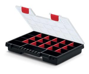 KISTENBERG Boîte de rangement avec séparateurs Noir 344 x 249 x 50 mm