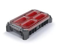 Kistenberg Boîte de rangement pour petites pièces avec compartiments - Couvercle transparent - Empilable - 368 x 228 x 77 mm