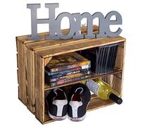 Kistenkolli Altes Land Bella Caisse en bois flammé 40 x 30 x 25 cm - Caisse décorative en bois (lot de 1 longueur)