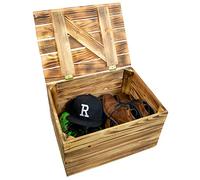 Kistenkolli Altes Land Caisse à fruits en bois flammé ou naturel avec couvercle - 48 x 36 x 27 cm - Caisse en bois avec couvercle - Coffre au trésor - Boîte de rangement (flammé, 1)