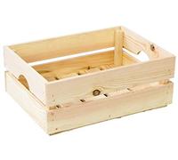 Kistenkolli Altes Land Caisse à légumes empilable en bois durable certifiée FSC (40 x 30 x 15 cm, naturel)