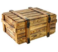 Kistenkolli Altes Land Caisse de Transport Nature - Dimensions extérieures : 78 x 59 x 41 cm - Dimensions intérieures : 67 x 49,5 x 32,5 cm - Coffre de Rangement - Transportkiste Abgeflammt