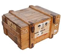 Kistenkolli Altes Land Caisse de transport naturelle - Grande caisse de rangement - Environ 78 x 59 x 41 cm - Intérieur : 67 x 49,5 x 32,5 cm - Caisse militaire en bois - Caisse à vin - Caisse à
