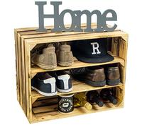 Kistenkolli Altes Land - étagères à Chaussures en Bois - pour 6 Paires de Chaussures - Dimensions : 50 x 30 x 40 cm