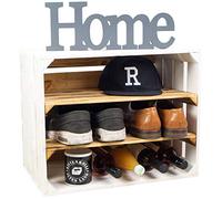 Kistenkolli Altes Land - étagères à Chaussures en Bois - pour 6 Paires de Chaussures - Dimensions : 50 x 30 x 40 cm