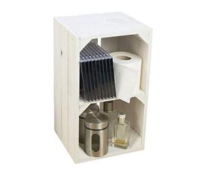 Kistenkolli Altes Land Hilde Caisse de rangement blanche avec étagère