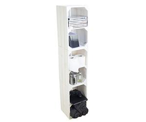 Kistenkolli Altes Land Hilde Lot de 3 caisses à étagères blanches avec étagère centrale, buffet, table de chevet, étagère en bois avec compartiment de rangement