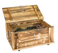 Kistenkolli Altes Land Hugo Coffre en bois flammé avec couvercle 50 x 36 x 26 cm