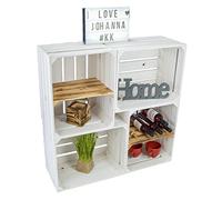 Kistenkolli Altes Land Lot de 4 caisses à Fruits en Bois de Johanna Blanc lasuré Mix avec quer flammé