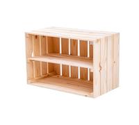Kistenland Caisse à fruits Maxi - Naturel - 58 x 38 x 31 cm - Planche centrale naturelle