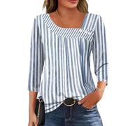 Kistore Tops Tunique Manches 3/4 pour Femmes avec Col Épaules Découvertes, Hauts Décontractés pour Bureau, Chemise Élégante à Manches Longues, Chemise Décontractée pour Travail, Mode, à Porter avec