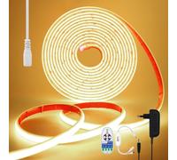KISUFU 12V COB Ruban LED, IP68 Étanche, 320LEDs/M Super Lumineux Bandeau flexible Ruban LED Light Strip Avec Wifi Gradateur pour Maison Chambre Cuisine Décorer.Blanc naturel,1M