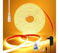 KISUFU 12V COB Ruban LED, IP68 Étanche, 320LEDs/M Super Lumineux Bandeau flexible Ruban LED Light Strip Avec Wifi Gradateur pour Maison Chambre Cuisine Décorer.Blanc chaud,0.5M