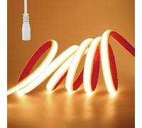 KISUFU 12V COB Ruban LED, IP68 Étanche DC 320 LEDs/m Lumineuse neon Bande Lumineuse LED Light Strip pour TV salon partie bricolage Extérieur décoration.(Sans adaptateur secteur)