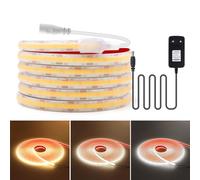 KISUFU 12V Ruban LED COB 320 LEDs/M DC Étanche IP68 Bande LED Light Strip avec Alimentation pour la intérieure et extérieure de la cuisine à la maison Décoration