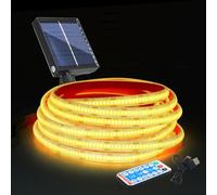 KISUFU 12V Ruban LED COB Avec 1.2w USB panneau de charge solaire, IP68 Étanche 320LEDs/M Énergie solaire Bande de Lumières LED Strip pour Fête, Comptoir, étagère, Jardin, Cour, Décoration Extérieur