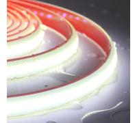 KISUFU 220V COB Ruban LED, IP65 Étanche Flexible LED bande lumineuse, 288LEDs/m Colle double face light strip pour Noël, Fête, Chambre, Cuisine, Décoration.blanc,25M