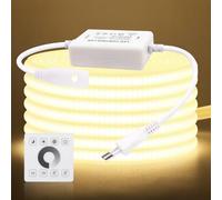 KISUFU 220V Ruban LED COB, 288 LEDs/m Dimmbar Bande LED Lumineuse IP65 étanche Flexible Neon Light Strip Avec 750w Gradateur monochrome pour Maison Chambre Cuisine DIY Dekoration.