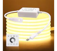 KISUFU 220V Ruban LED COB, 288 LEDs/m Dimmbar Bande LED Lumineuse IP65 étanche Flexible Neon Light Strip Avec 750w Gradateur monochrome pour Maison Chambre Cuisine DIY Dekoration.