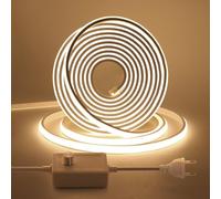 KISUFU 220V Ruban LED COB, Flexible Led Bande Neon Bandeau avec Gradateur，Étanche IP65 LED Bande Lumineuse pour Chambre, Jardin, Plafond Décoration,30M,Blanc naturel