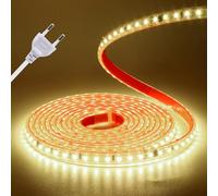 KISUFU 220V Ruban LED, SMD 2835 120 Led/m Bande LED, IP65 Étanche 10cm Cuttable super lumineux Ruban adhésif pour papeterie Alimentation directe Strip Light pour l'intérieur de la cuisine, la maison