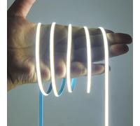 KISUFU 24V COB Ruban LED, 400 LEDs/m 5MM de large Adhésif Haute Luminosité LED Bande 2PIN coupe libre Non étanche Strip Light pour Fête, Comptoir, étagère, Décoration Intérieure.(sans alimentation)