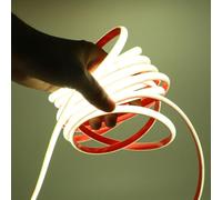 KISUFU 24V COB Ruban LED, IP68 Étanche 320 LEDs/M Bande LED Neon, 2PIN Silicone Flexible Découpable néon Bande LED pour Extérieur Maison Chambre Décorer.(Sans adaptateur secteur)