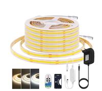 KISUFU 24V DC COB Ruban LED, 480 LEDs/m Dimmable IP65 Waterproof Adhésif double face Bande LED avec WIFI 23 clé IR dimmer Pour Décoration maison, cuisine, miroir.(Adaptateur d’alimentation inclus)