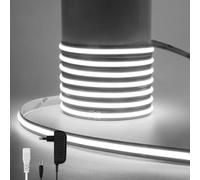 KISUFU 24V Ruban LED COB, 8MM 720 Leds/m Couper à volonté Bande LED Lumineuse Light Strip avec Adaptateur secteur pour Armoire, Cuisine, Bricolage, Chambre à coucher, Commercial éclairage.