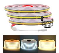 KISUFU 24V Ruban LED COB, IP68 Etanche 320 LEDs/m Haute Luminosité Colle double face Bande LED Light Strip pour Jardin DIY Cuisine Salle de Bain.(Inclure l'alimentation)