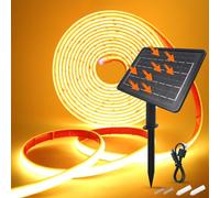 KISUFU 24V Solaire Rubans à LED Neon Light, IP68 Étanche 320 LEDs/m Bandes LED avec 1200mah 8 Modes Panneau solaire avec insertion terrestre Lumineuse pour Maison Jardin Mariage Fête Noël.