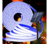 KISUFU 24V Solaire Rubans à LED Neon Light, IP68 Étanche 320 LEDs/m Bandes LED avec 1200mah 8 Modes Panneau solaire avec insertion terrestre Lumineuse pour Maison Jardin Mariage Fête Noël.