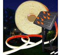 KISUFU 24V Solaire Rubans à LED Neon Light, IP68 Étanche 320 LEDs/m Bandes LED avec 2400mah 8 Modes Panneau solaire avec insertion terrestre Lumineuse pour Maison Jardin Mariage Fête Noël.