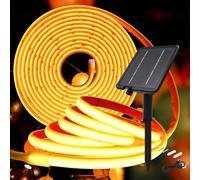 KISUFU 24V Solaire Rubans à LED Neon Light, IP68 Étanche 320 LEDs/m Bandes LED avec 2400mah 8 Modes Panneau solaire avec insertion terrestre Lumineuse pour Maison Jardin Mariage Fête Noël.