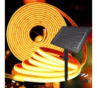KISUFU 24V Solaire Rubans à LED Neon Light, IP68 Étanche 320 LEDs/m Bandes LED avec 7200mah 8 Modes Panneau solaire avec insertion terrestre Lumineuse pour Maison Jardin Mariage Fête Noël.