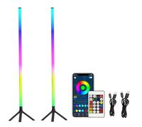 KISUFU 5V RGBIC USB Lampadaire LED, 360° 16 Millions Couleurs Lampadaires avec APP Bluetooth Télécommande à 24 touches, Musique Sync et Temporisation,pour Salon, Chambre, Jeux. 2 PCS