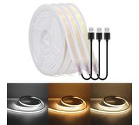 KISUFU 5v usb cob néon led strip, 320 led/m haute luminosité ip67 lumières led étanches, bande led coupée 5cm pour la décoration de bricolage de fête extérieure de téléviseur rétro-éclairage.