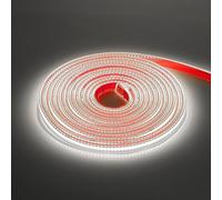 KISUFU Bande LED Etanche 220V, COB 288LEDs/M Ruban Étanche IP65 Découpable Flexible Bande Lumineuse pour Miroir, Maison, Chambre, Cuisine, Décoration.15M,blanche