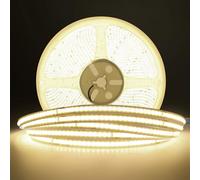 KISUFU Bandeau LED COB 220V, 2 PIN 240 Leds/m IP20 Non Étanche 10cm Flexible Cuttable LED Ruban Strip light pour Maison Chambre Cuisine DIY Décorer. (Sans adaptateur secteur)