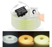 KISUFU Bandeau LED COB 220V 288 LEDs/m Bande LED IP67 Etanche Lumineuse Super Lumineux Dimmable LED Ruban Avec Panneau tactile pour Intérieur Extérieur Décoration de la Maison DIY.