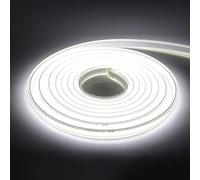 KISUFU DC 220V COB flexible LED bande lumineuse ip65 imperméable à l'eau super lumineux dimmable LED bande lumineuse haute luminosité 360 LED/M LED avec cordon d'alimentation. 15m, Blanc.