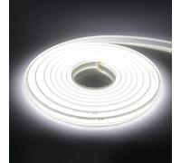 KISUFU DC 220V COB flexible LED bande lumineuse ip65 imperméable à l'eau super lumineux dimmable LED bande lumineuse haute luminosité 360 LED/M LED avec cordon d'alimentation. 16m, Blanc.