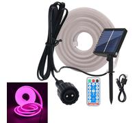 KISUFU Énergie solaire 5V 2835 120 LEDs/M Ruban Led Exterieur Etanche ip67 LED Bande Lumineuse, Flexible Néon LED Bande Avec 1.2w USB plug in Contrôleur solaire pour Décoration de jardin.