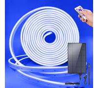 KISUFU Énergie solaire Neon Ruban LED 2835 120 LEDs/M, Etanche ip67 Flexible Néon LED Bande avec 3W 12 touches télécommande plug in Contrôleur solaire pour Décoration de cour extérieure