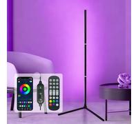 KISUFU Lampadaire LED d'Angle RGB, 120cm Lampe sur Pied Salon avec APP Contrôle et Télécommande, 16 Millions Couleurs Bluetooth Lampe pour la Décoration de Fête