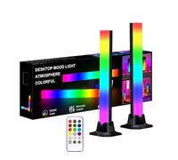 KISUFU LED Lightbar, 32CM 5050RGBIC TV Led rétro-éclairage Synchronisation Musicale Port USB, Lampadaire LED Avec télécommande pour Décoration de Jeu PC Décoration, 2PCS