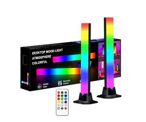 KISUFU LED Lightbar, 32CM 5050RGBIC TV Led rétro-éclairage Synchronisation Musicale Port USB, Lampadaire LED Avec télécommande pour Décoration de Jeu PC Décoration, 2PCS