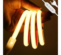 KISUFU Ruban LED COB 220V, 3 Level Dimmable Bande LED, IP65 Étanche Flexible adhésif double face Super Lumineux Ruban Light Strip pour DIY Chambre, Cuisine, Exterieur Maison Décoration