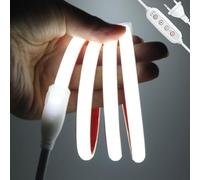 KISUFU Ruban LED COB 220V, 3 Level Dimmable Bande LED, IP65 Étanche Flexible adhésif double face Super Lumineux Ruban Light Strip pour DIY Chambre, Cuisine, Exterieur Maison Décoration